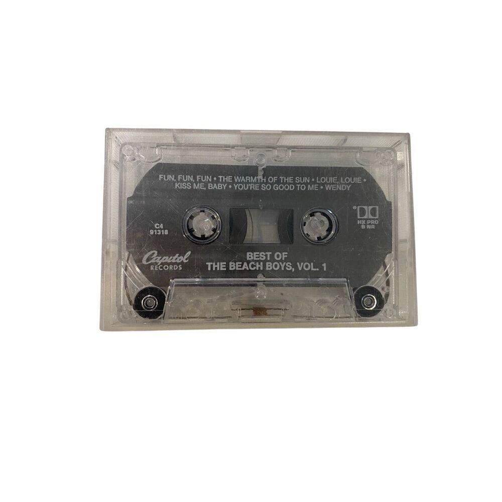 Beach Boys Best Of Vol 1 Cassette Tape Capitol Records Clear Shell Vintage Usa